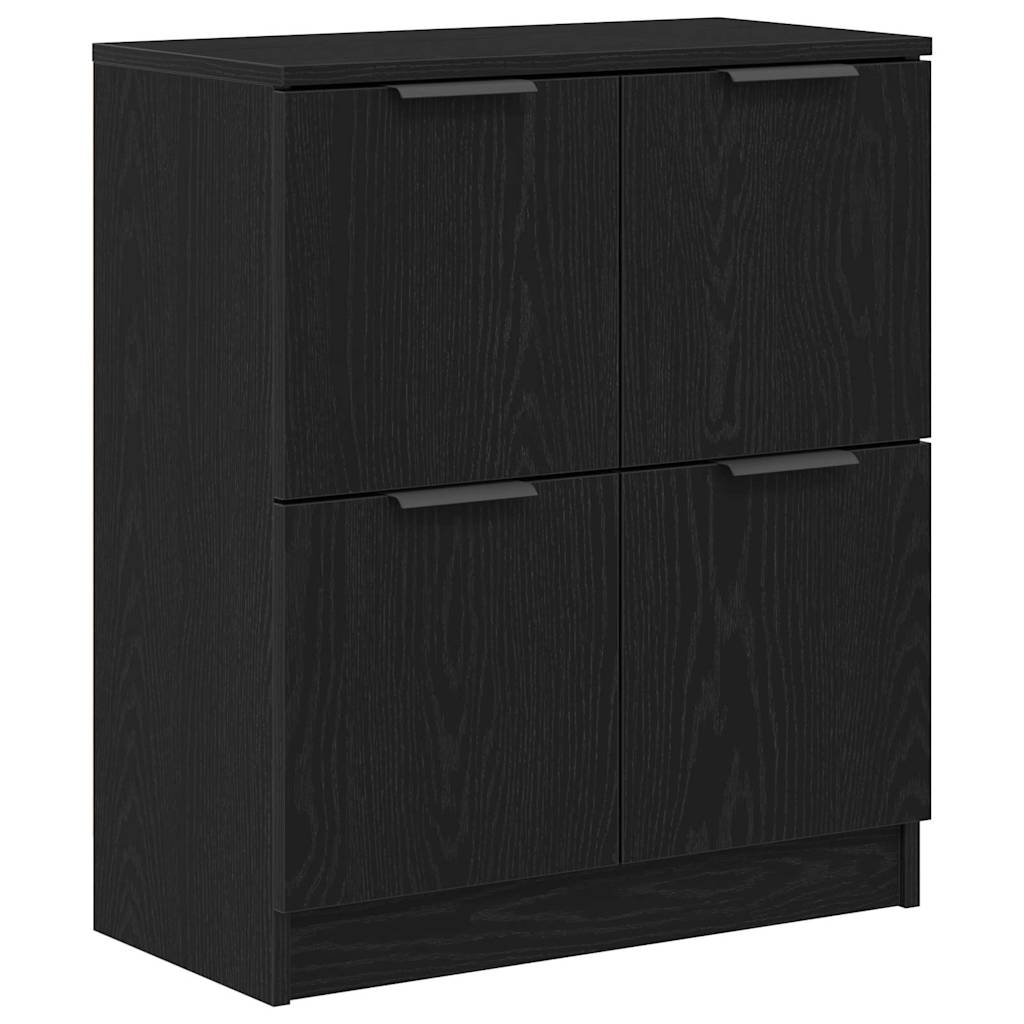 Sideboards 2er Set Schwarz Eiche 60x30x70 cm Holzwerkstoff